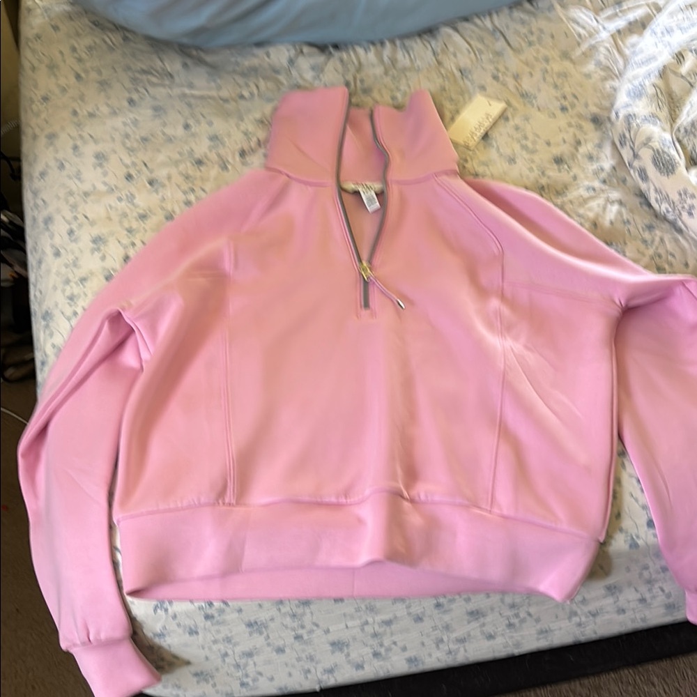 SPANX Pink Boxy Long Sleeve Sweatshirt